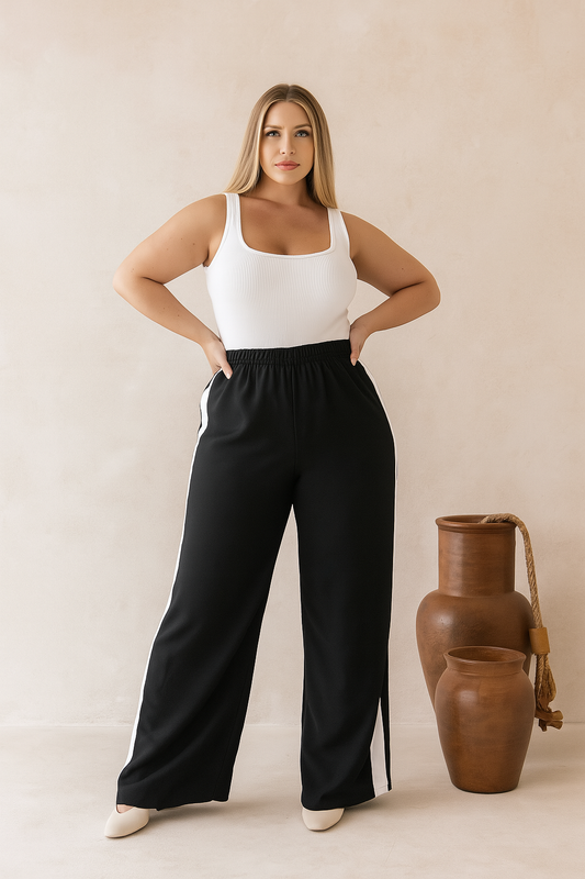 Calça Plus Size Pantalona com Elástico 360º - Cód. 0047