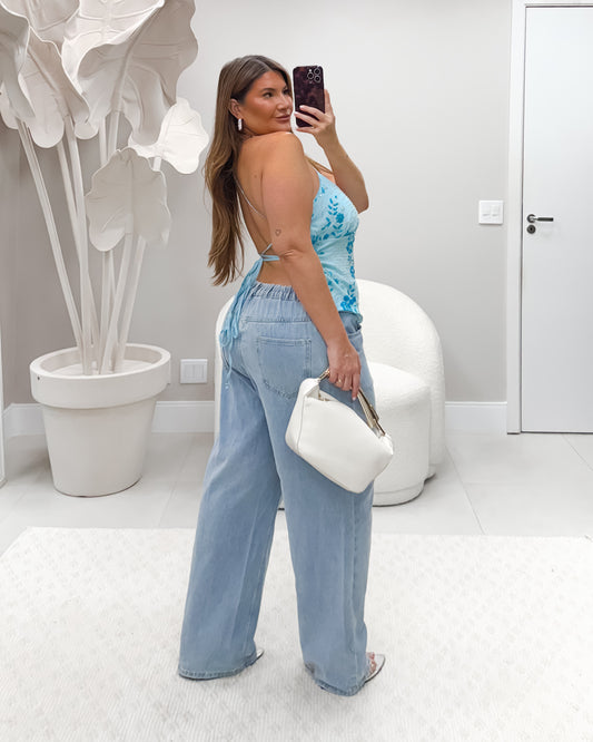 Calça Wide Leg Plus Size Sem Lycra - Cód.0381