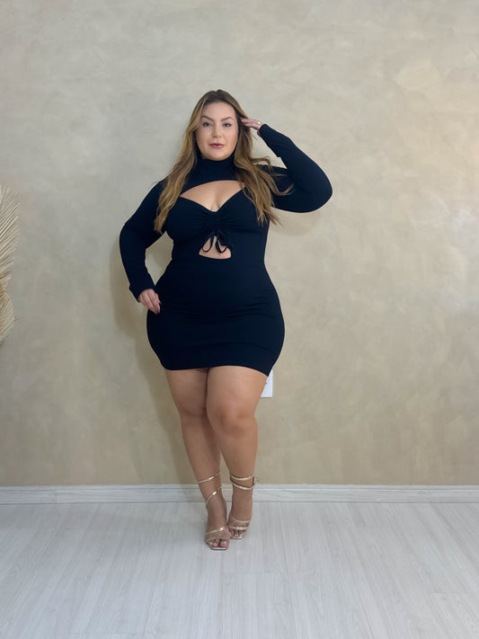Vestido Plus Size Preto - Cód. 0339
