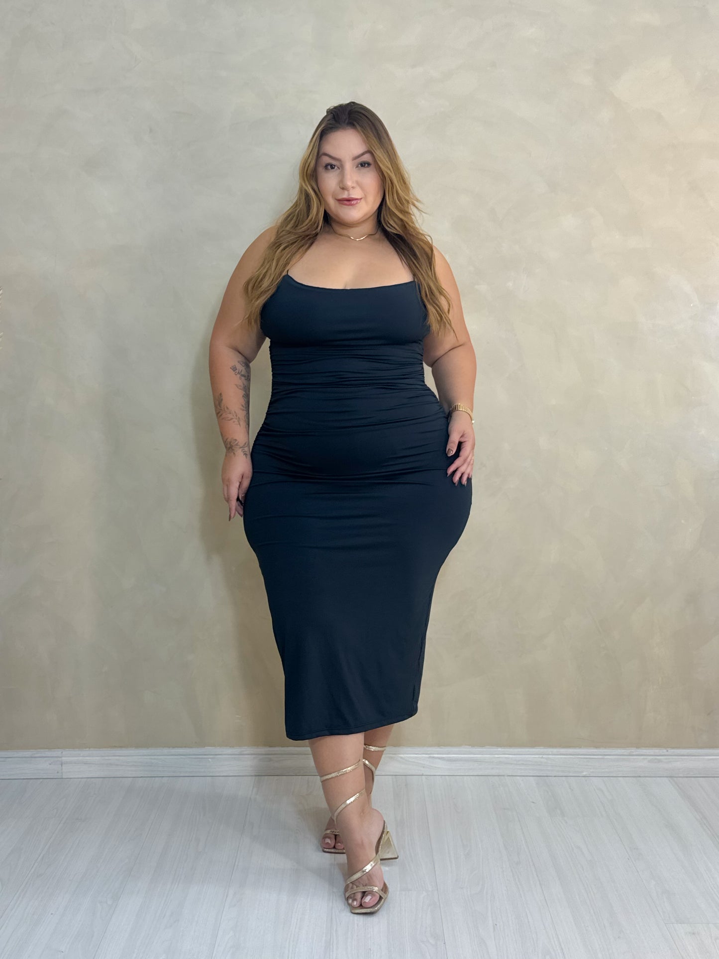 Vestido Plus Size Mid Preto - Cód. 0340