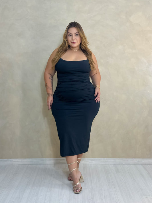 Vestido Plus Size Mid Preto - Cód. 0340
