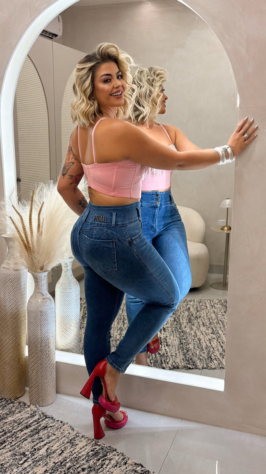 Calça Plus Size Jeans Com Lycra - Cód.0436