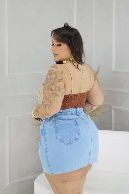 Saia Jeans Sem Lycra - Cód. 0359
