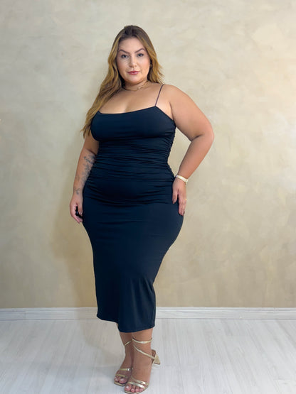 Vestido Plus Size Mid Preto - Cód. 0340