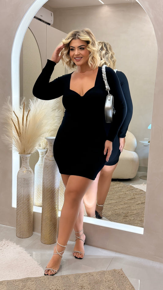 Vestido Plus Size Preto - Cód. 0345