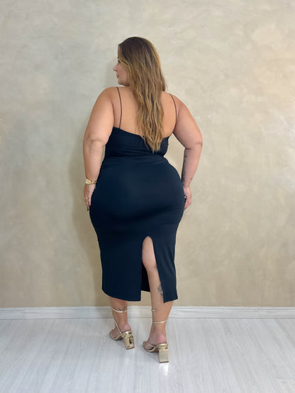 Vestido Plus Size Mid Preto - Cód. 0340