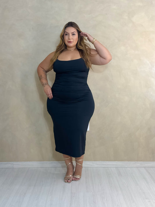 Vestido Plus Size Mid Preto - Cód. 0340
