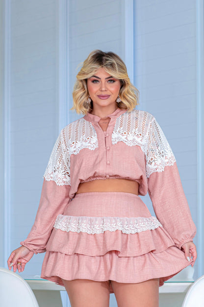 Conjunto Plus Size Curto - Cód. 0406( previsão de envio 18/09)