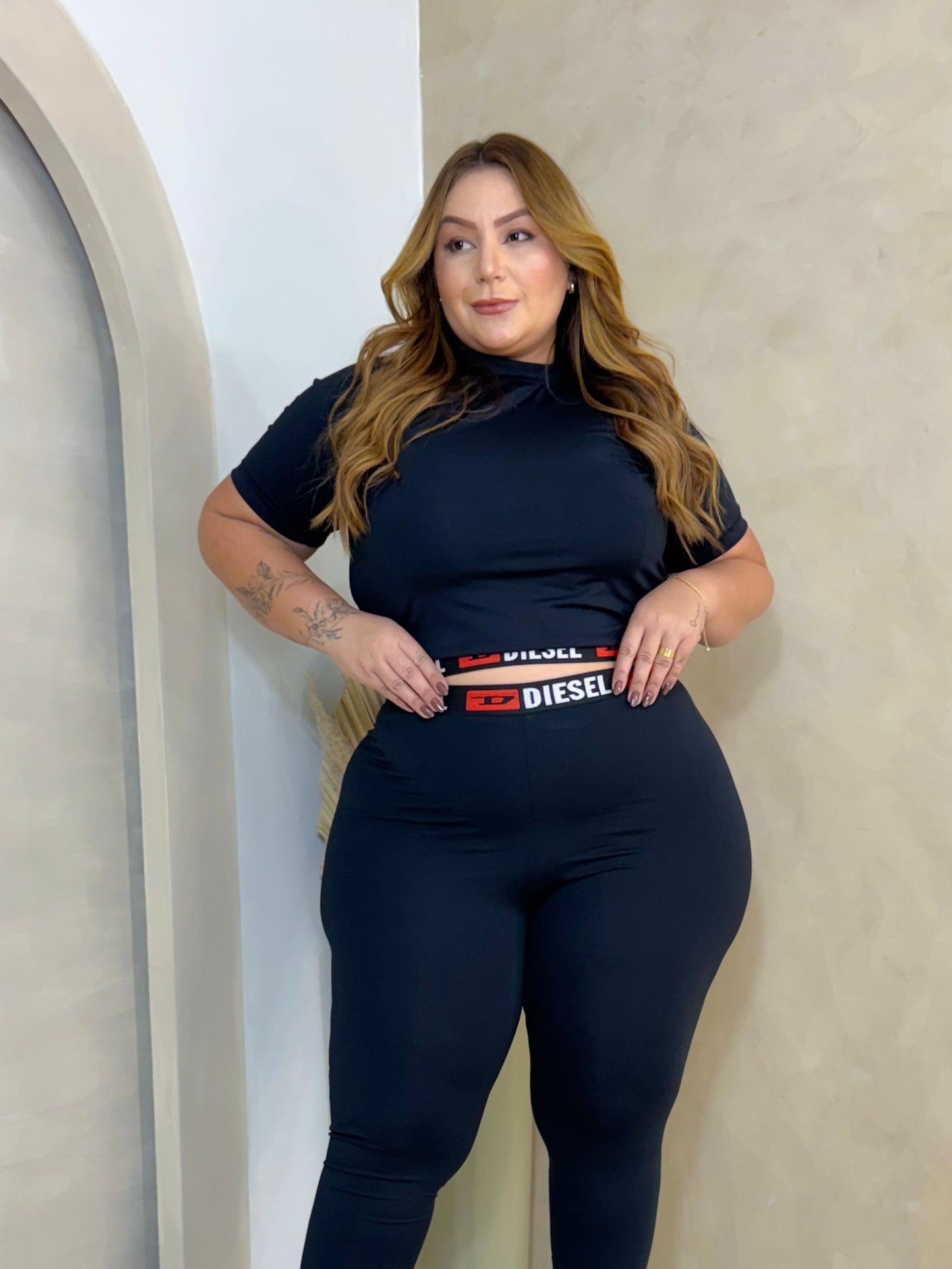 Conjunto Plus Size Em Suplex Preto - Cód. 0094