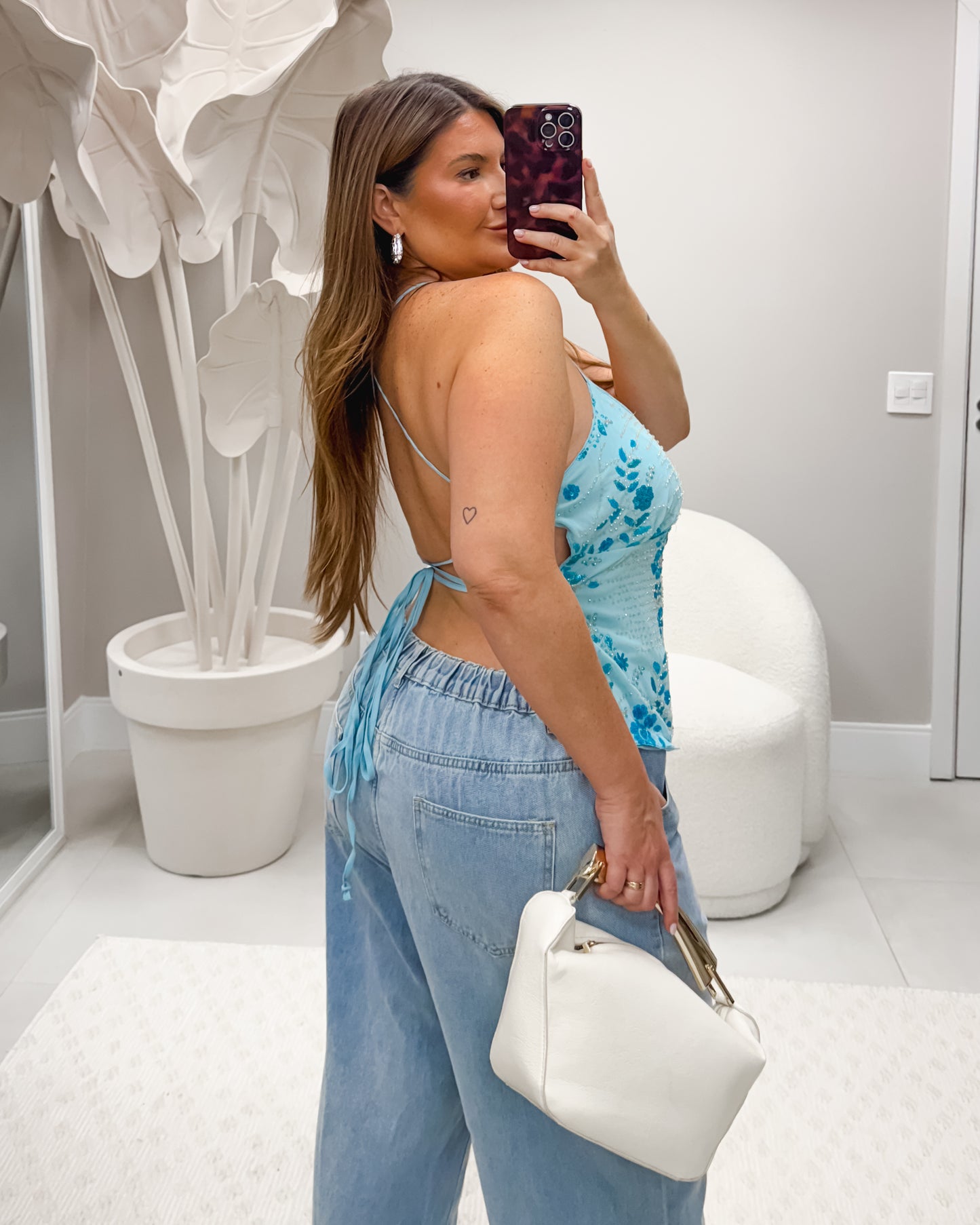 Blusa Plus Size Com Paete Azul - Cód.0380
