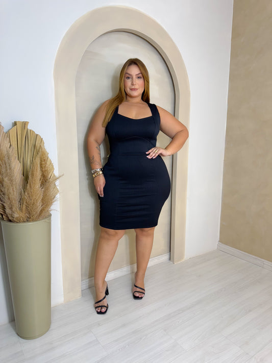 Vestido Plus Size Canelado Premium - Cód.0400