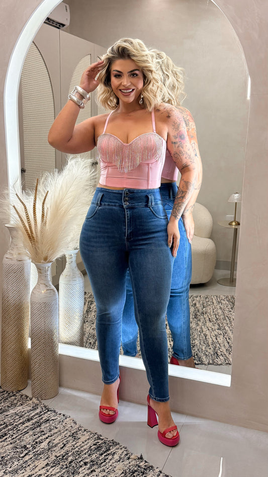 Calça Plus Size Jeans Com Lycra - Cód.0436