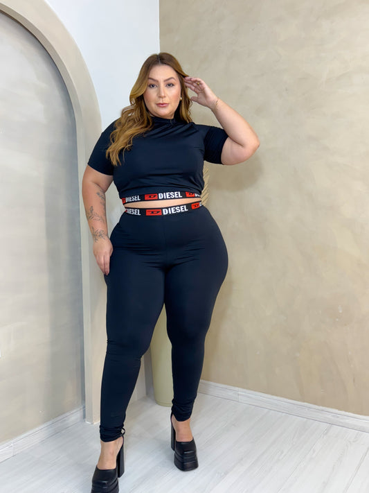 Conjunto Plus Size Em Suplex Preto - Cód. 0094