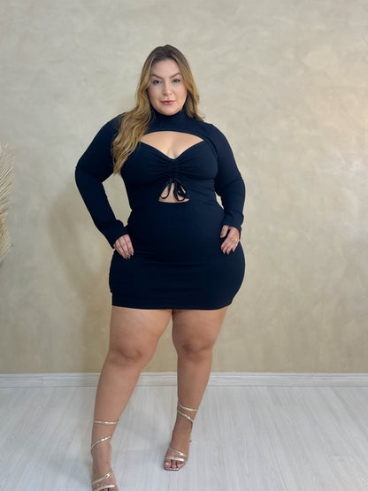 Vestido Plus Size Preto - Cód. 0339