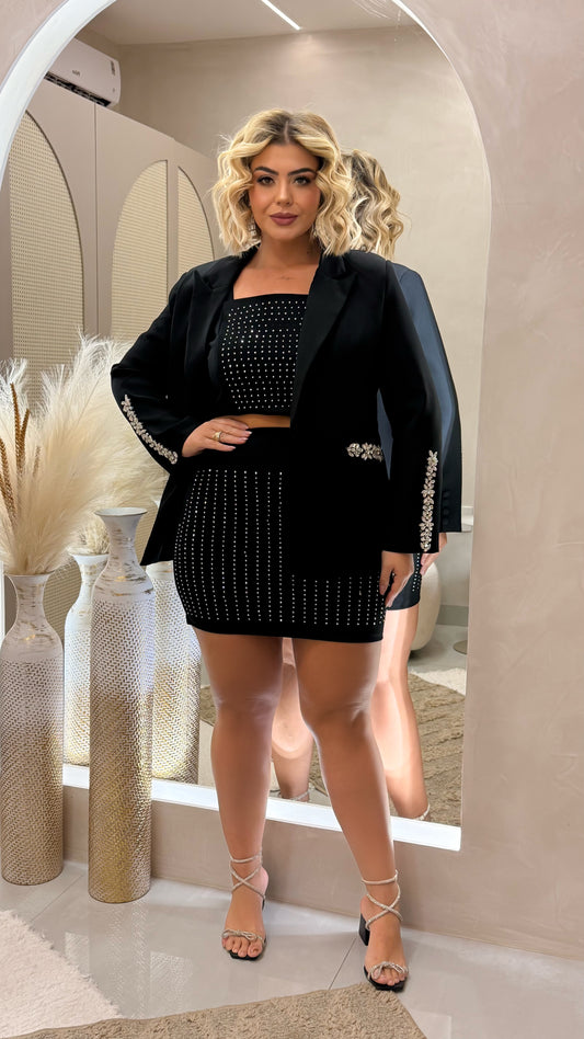 Conjunto Plus Size Preto - Cód. 0348