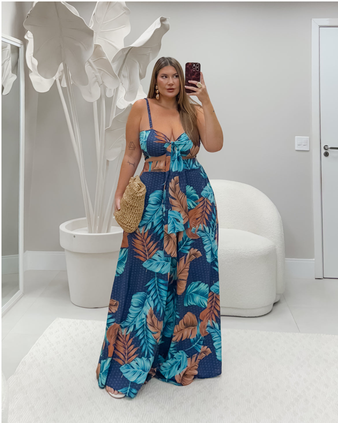 Conjunto Plus Size Pantalona Com Cropped ( pré venda previsão de envio dia 03/10)- Cód.0418