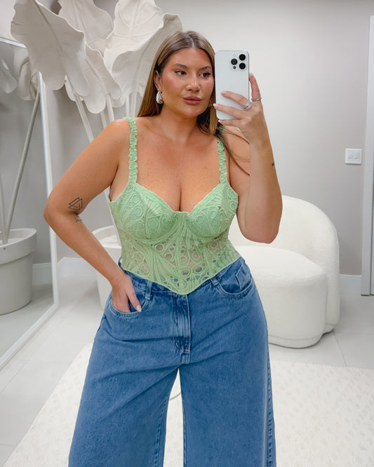 Calça Plus Size Pantalona Jeans Sem Lycra Com Elástico Ajustável Na Cintura - Cód. 0469