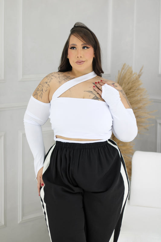 Cropped Plus Size Branco - Cód. 0344