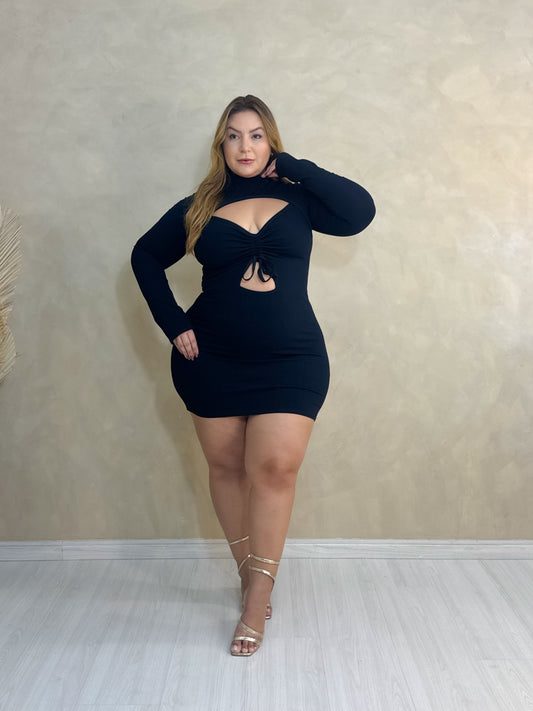 Vestido Plus Size Preto - Cód. 0339