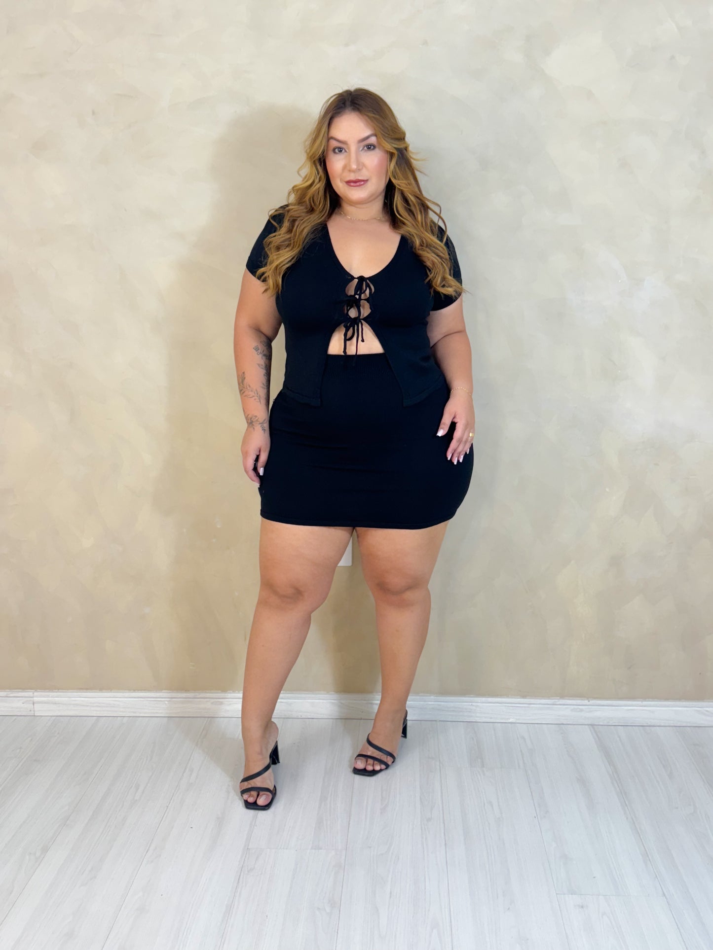 Conjunto Plus Size Tricô Modal Preto - Cód.0371