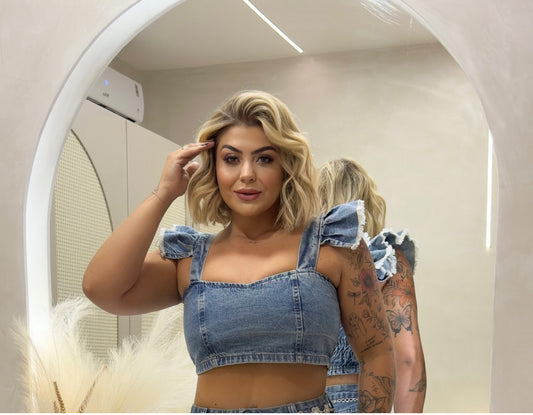 Cropped Plus Size Jeans sem Lycra - Cód. 0143