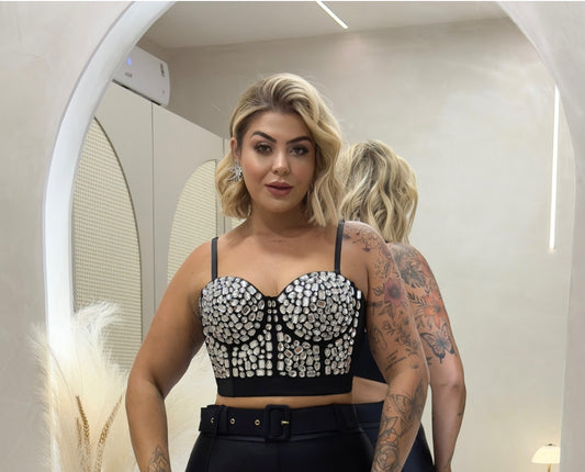 Cropped Plus Size em Pedraria - Cód. 0132