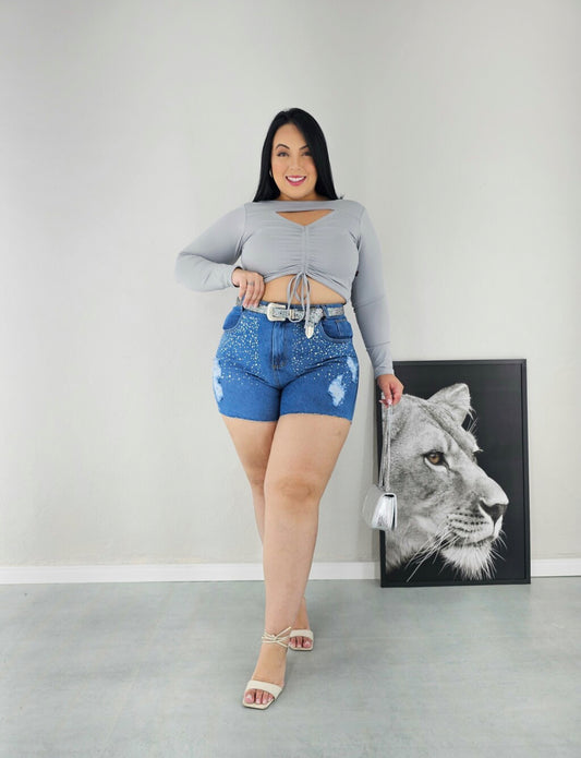 Short Plus Size Jeans sem Lycra - Cód. 0207