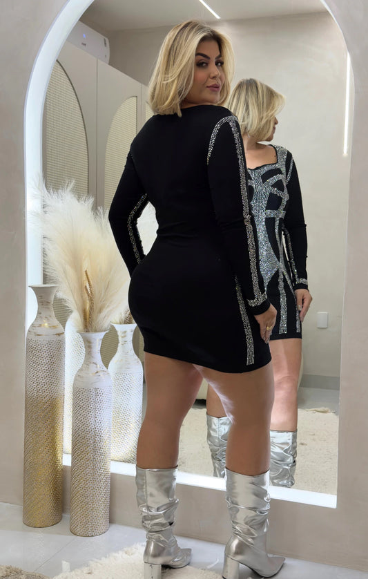 Vestido Plus Size Preto - Cód. 0332
