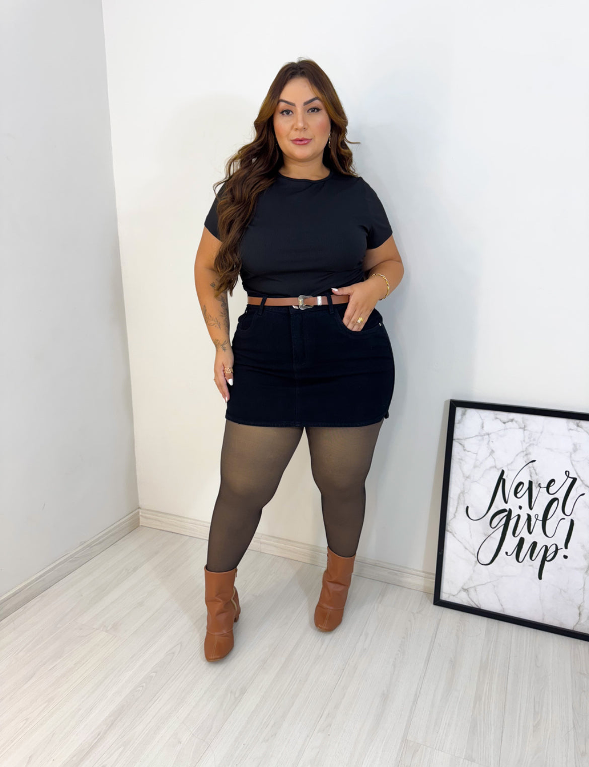 Cropped Plus Size Canelado Preto - Cód. 0126