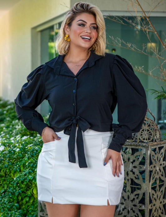 Camisa Plus Size Preta Black - Cód. 0048