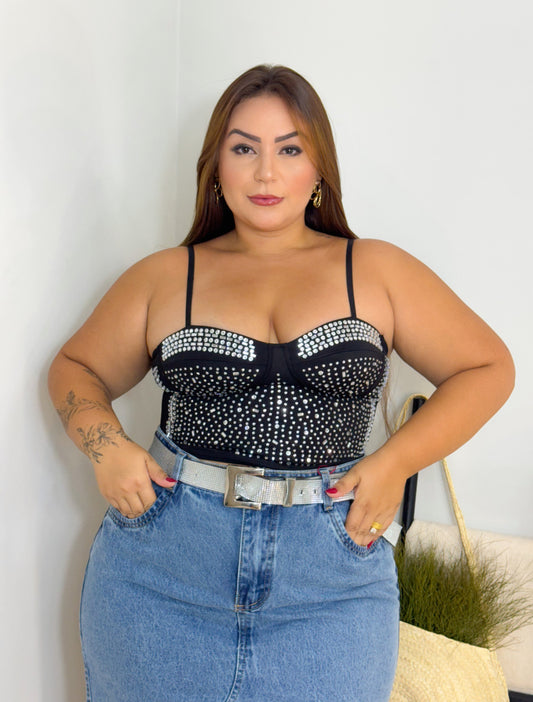 Cropped Plus Size com Strass - Cód. 0129
