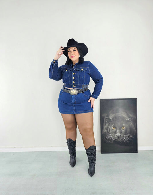 Short-Saia Plus Size Jeans Com Lycra - Cód. 0220