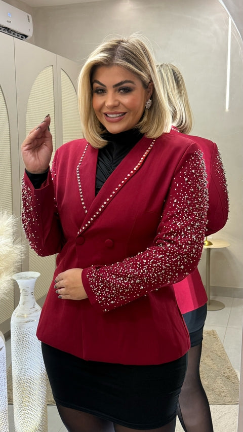 Blazer Plus Size Vermelho - Cód. 0007